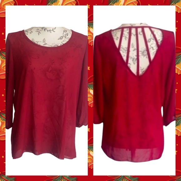 TOVIA Red Blouse Size L - Picture 15 of 16
